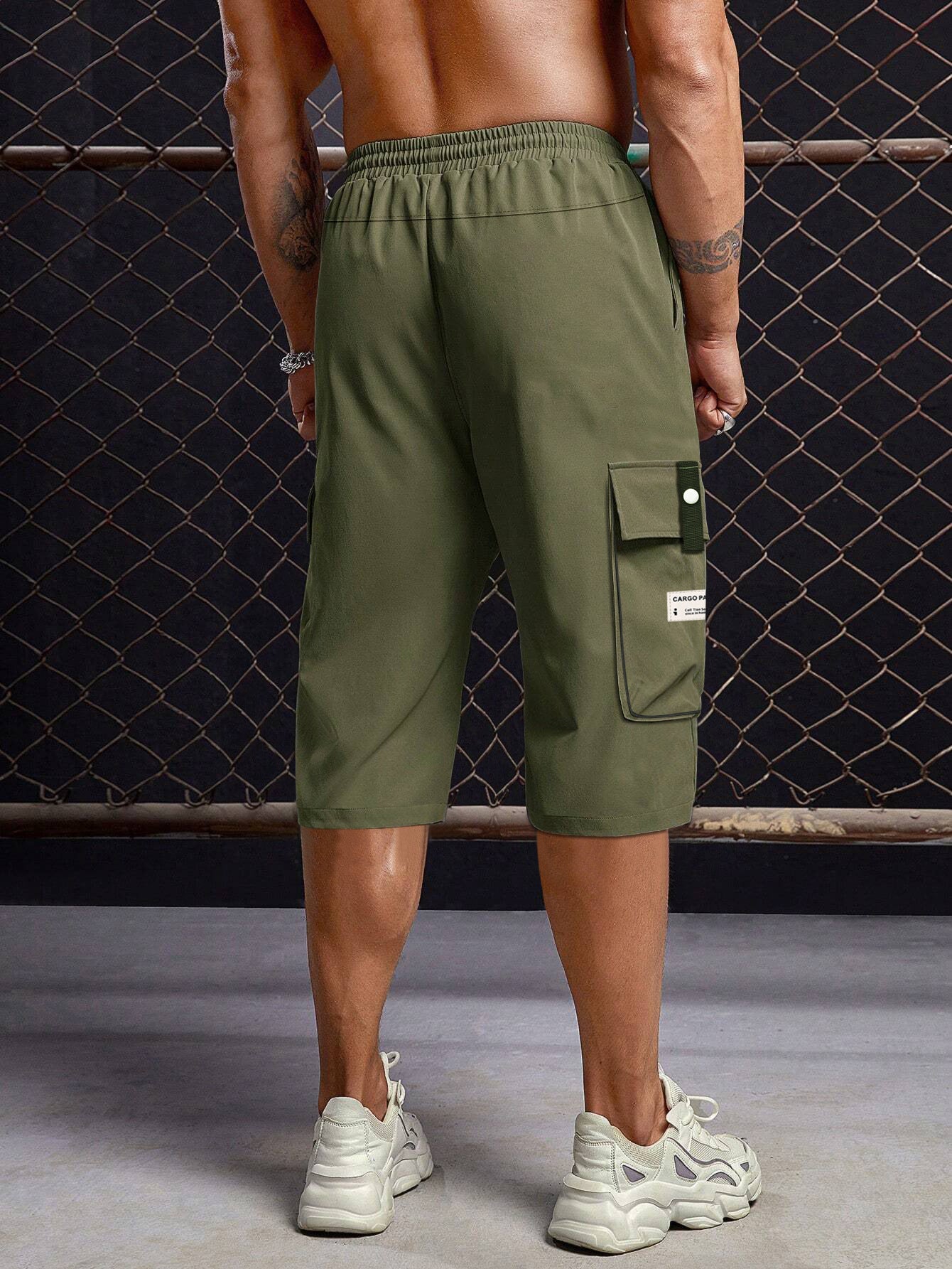 Solid-Color Multi-Pocket Cargo Shorts