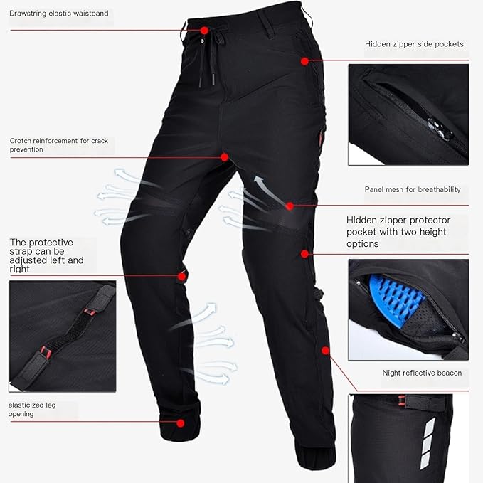 Men's Motorcycle Cargo Pants: Breathable, Tough, Reflective