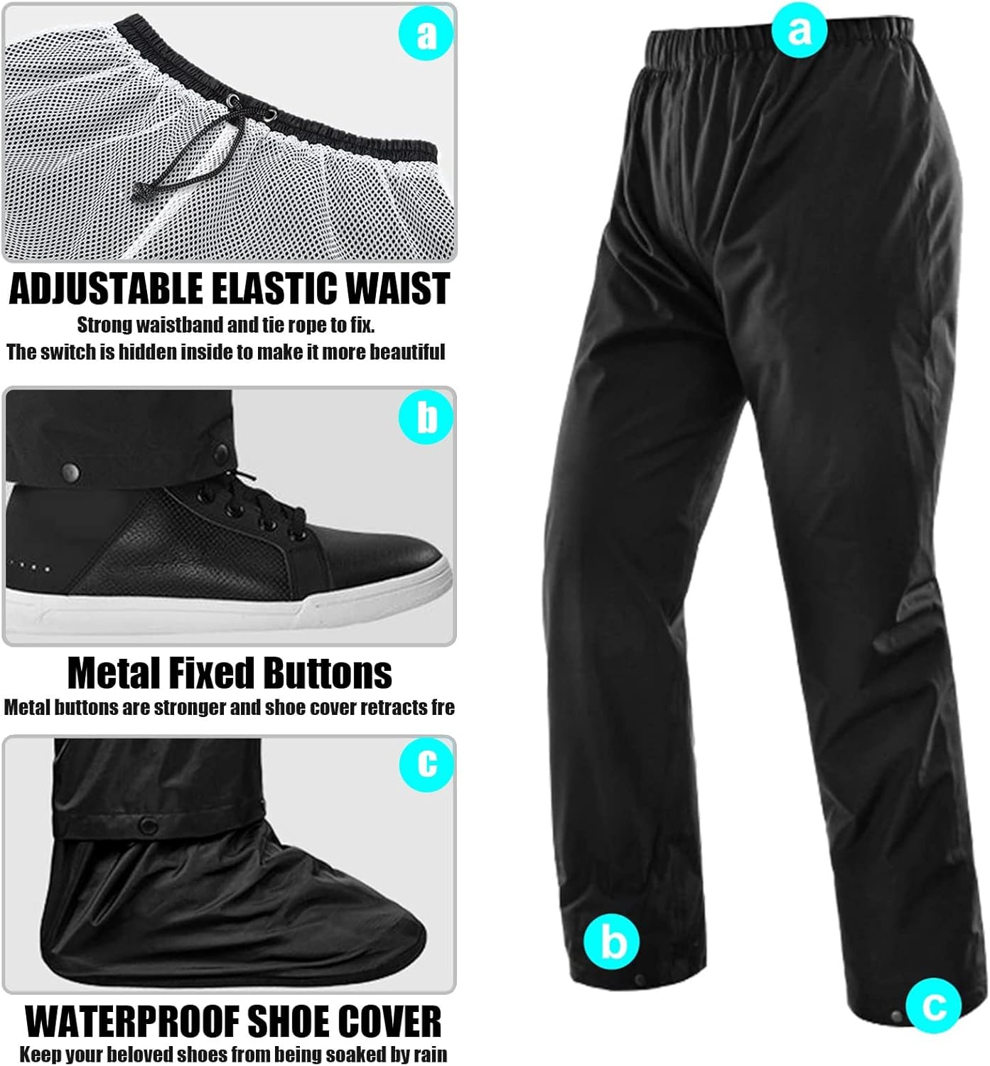 Mclula Motorcycle Rain Jacket and Pants Set With Free Storage Bag