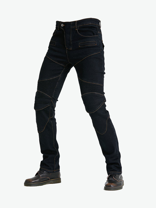 Men’s Protective Denim Motorcycle Pants with Removable CE Armor