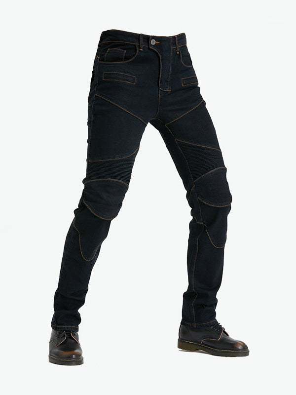 Men’s Protective Denim Motorcycle Pants with Removable CE Armor