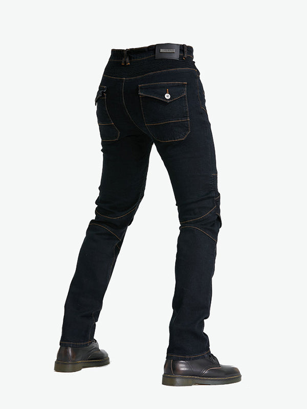 Men’s Protective Denim Motorcycle Pants with Removable CE Armor