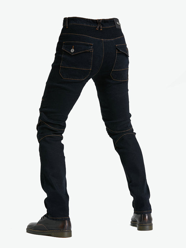 Men’s Protective Denim Motorcycle Pants with Removable CE Armor