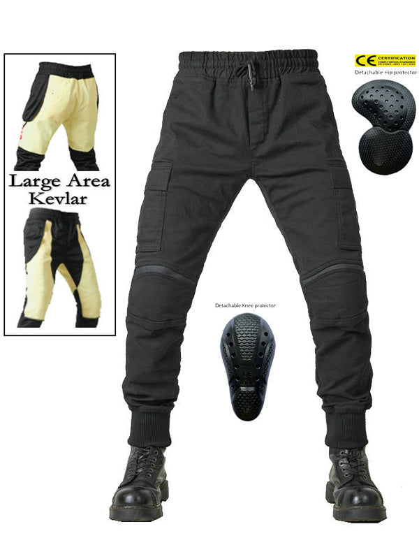 Men's Kevlar-Reinforced Riding Jeans - Extended Hip-to-Knee Armor