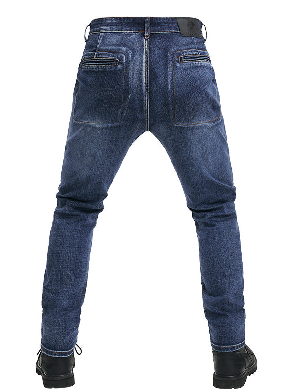 Abrasion Resistant Multi-Pocket Riding Jeans