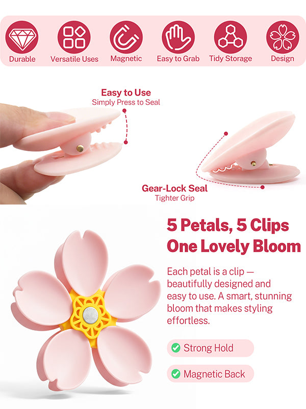 Blossom magnetic sealing clip refrigerator magnet