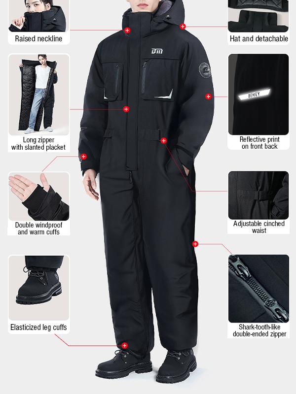 High-Viz Thermal Motorcycle Suit - 10K Waterproof & Full Zip
