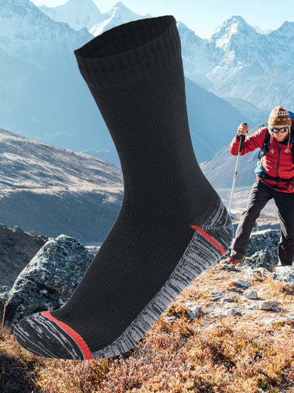 Men's Contrast Color Waterproof Outdoor Ski Mid Tube Waterproof Socks