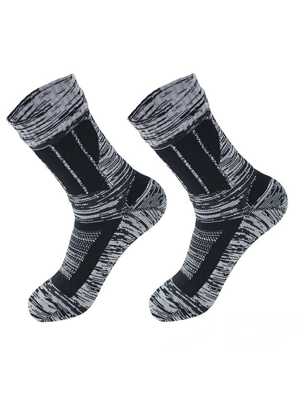 Men's Striped Waterproof Outdoor Ski Waterproof Mid Tube Waterproof Socks