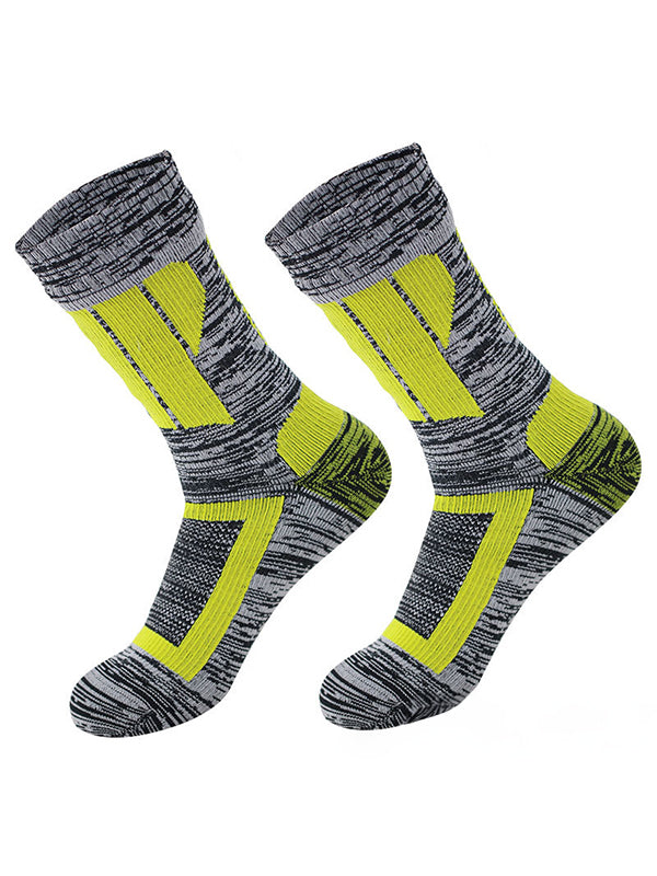 Men's Striped Waterproof Outdoor Ski Waterproof Mid Tube Waterproof Socks