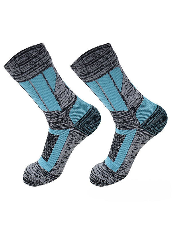 Men's Striped Waterproof Outdoor Ski Waterproof Mid Tube Waterproof Socks