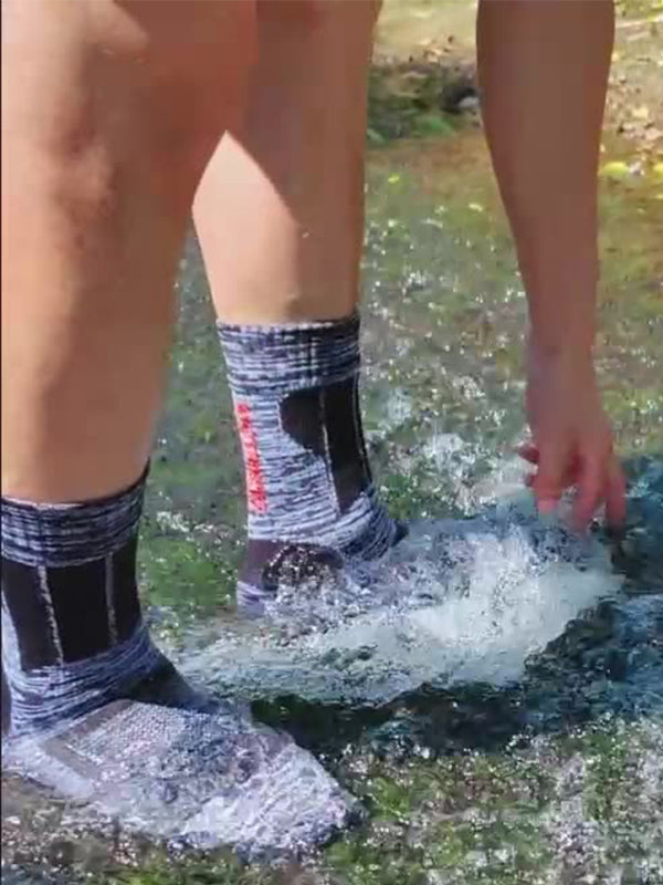 Men's Striped Waterproof Outdoor Ski Waterproof Mid Tube Waterproof Socks