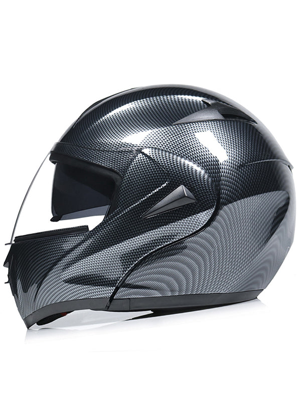 dot certified bluetooth motorcycle helmet DOT-approved modular motorcycle helmet-I101 Imitation Carbon Fiber / Tea Mirror / S