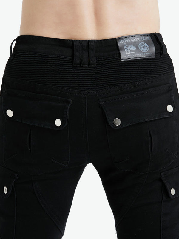 Men’s Green Camouflage Motorcycle Pants with Kevlar Reinforcement and CE Protectors