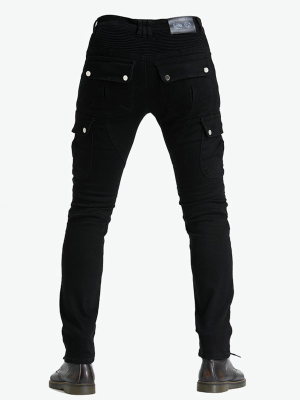 Men’s Green Camouflage Motorcycle Pants with Kevlar Reinforcement and CE Protectors