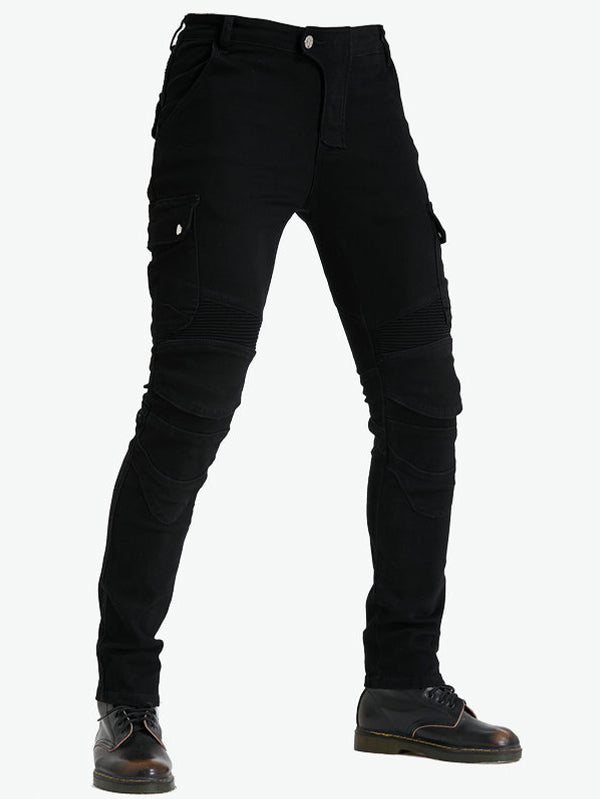 Men’s Green Camouflage Motorcycle Pants with Kevlar Reinforcement and CE Protectors