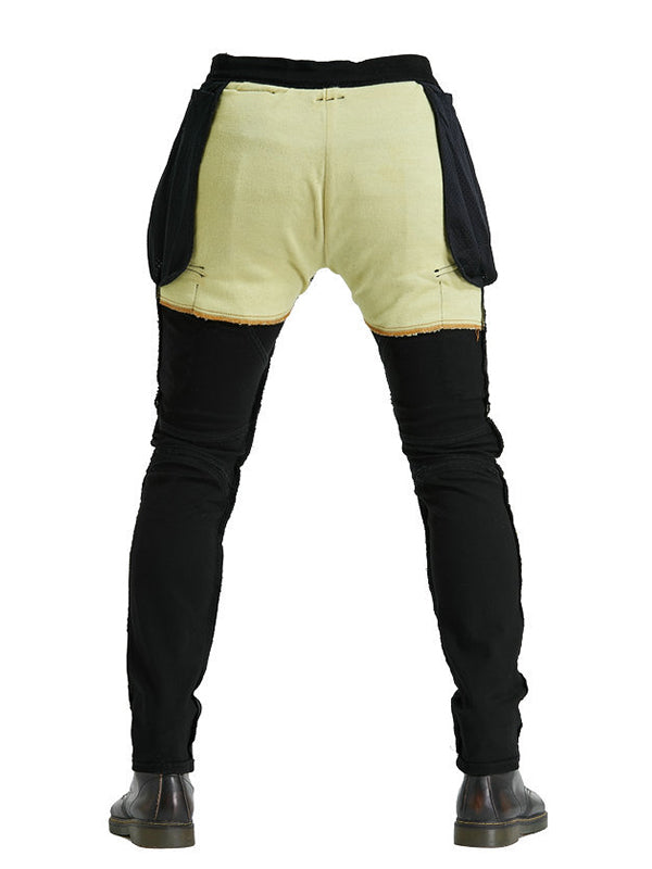 Men’s Green Camouflage Motorcycle Pants with Kevlar Reinforcement and CE Protectors