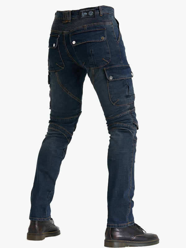 Men’s Green Camouflage Motorcycle Pants with Kevlar Reinforcement and CE Protectors