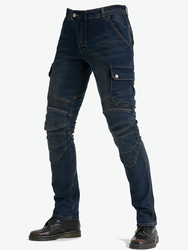 Men’s Green Camouflage Motorcycle Pants with Kevlar Reinforcement and CE Protectors