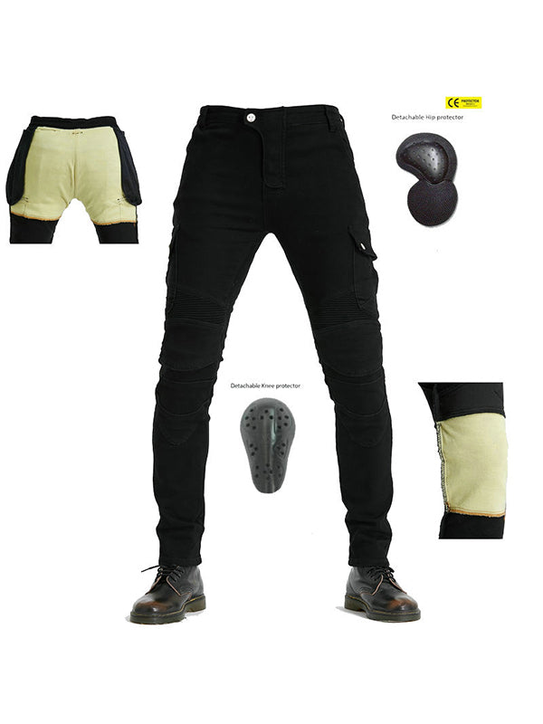 Men’s Green Camouflage Motorcycle Pants with Kevlar Reinforcement and CE Protectors