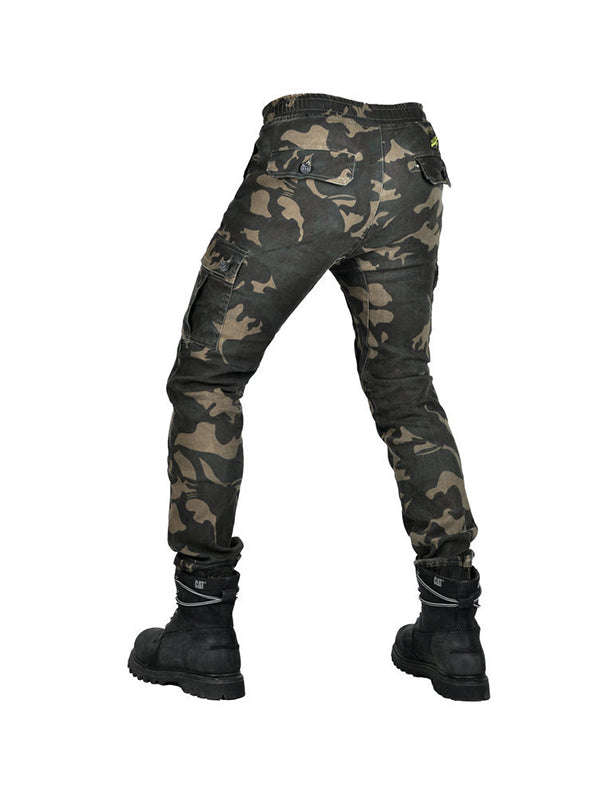 Men's Multi-Pocket Adjustable Camo Motorcycle Pants