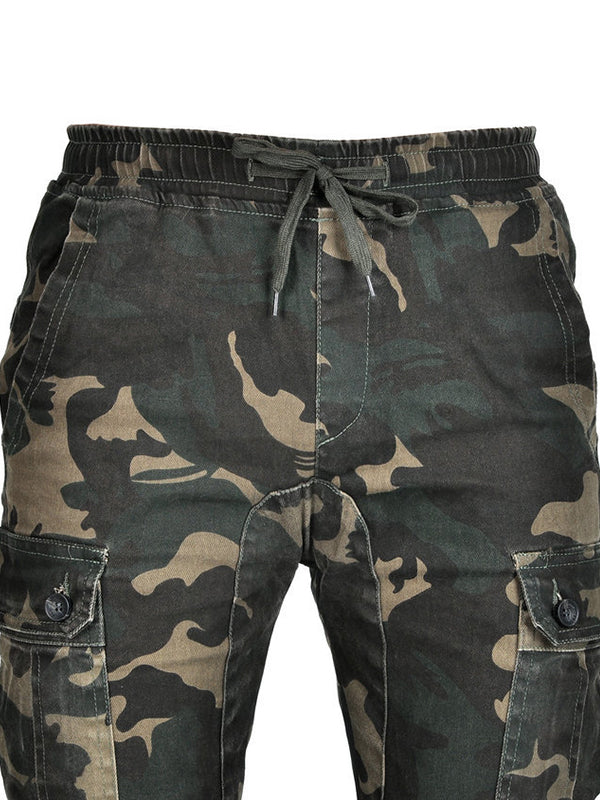 Men's Multi-Pocket Adjustable Camo Motorcycle Pants