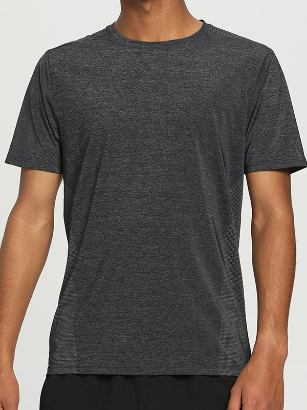 Men's Fitness Ice Silk Bottom Sports Short Sleeve Tee