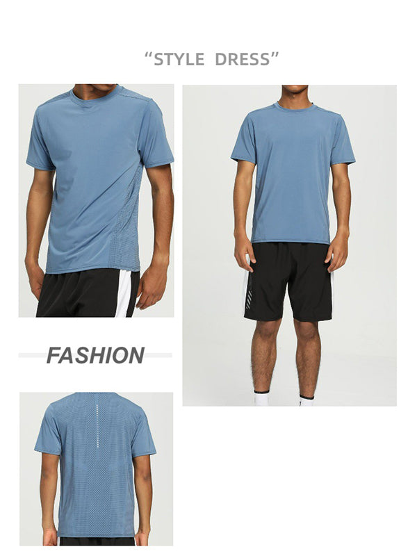 Men's Fitness Ice Silk Bottom Sports Short Sleeve Tee