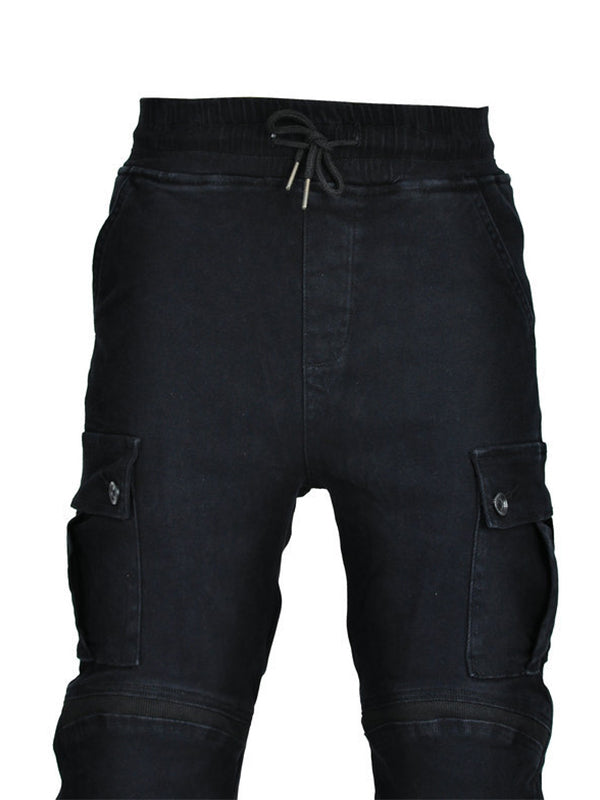 Men's Motorcycle Cargo Pants with Large Area Kevlar Reinforcement and CE Protectors