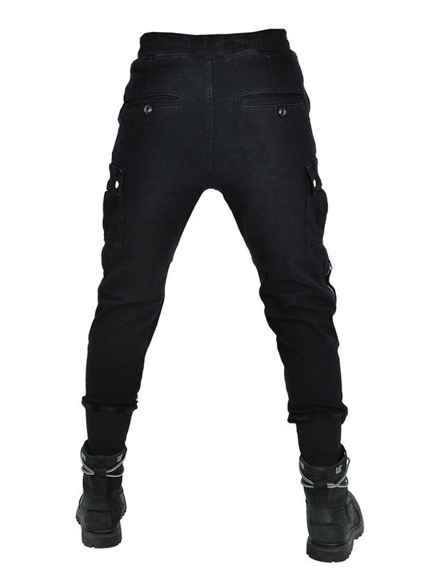 Men's Motorcycle Cargo Pants with Large Area Kevlar Reinforcement and CE Protectors