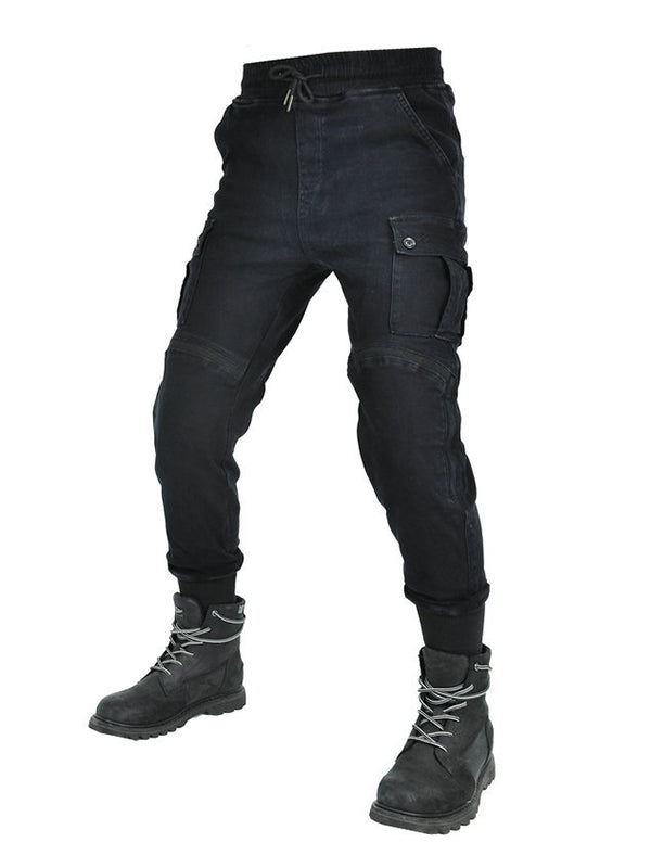 Men's Motorcycle Cargo Pants with Large Area Kevlar Reinforcement and CE Protectors