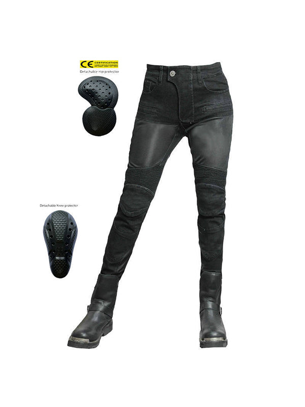 Women's Motorcycle Mesh Breathable Anti Fall Riding Jeans