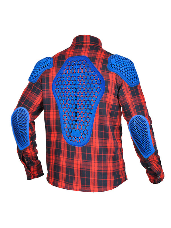Men's Retro Kevlar Motorcycle Plaid Shirt