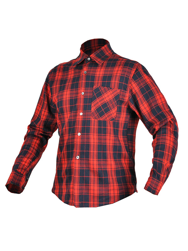 Men's Retro Kevlar Motorcycle Plaid Shirt