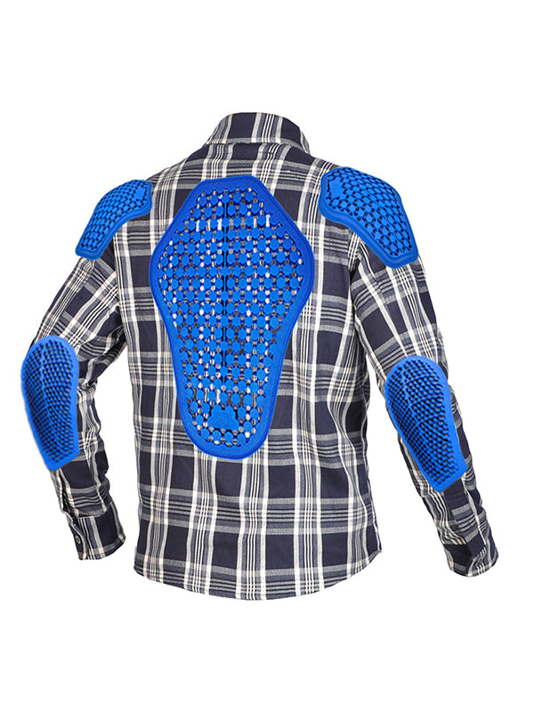 Men's Retro Kevlar Motorcycle Plaid Shirt