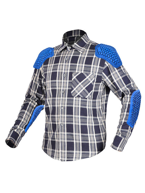 Men's Retro Kevlar Motorcycle Plaid Shirt