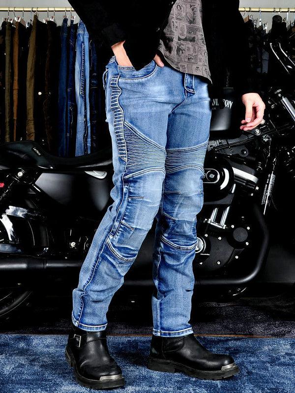 thumbnail image 2 of Men's Kevlar Motorcycle Jeans – Straight Leg Denim With Free CE Level 1 Hip & Knee Armour – Posh-Trendz 2 of 4