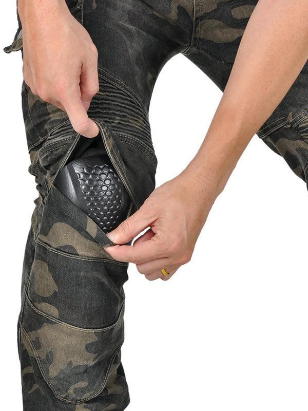 Men's Camouflage Motorcycle Riding Pants with CE Knee and Hip Armor