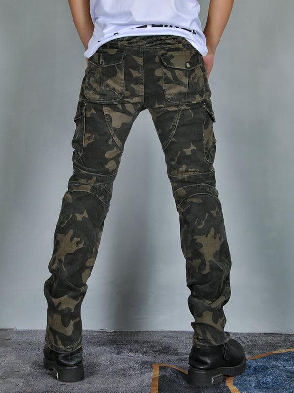Men's Camouflage Motorcycle Riding Pants with CE Knee and Hip Armor