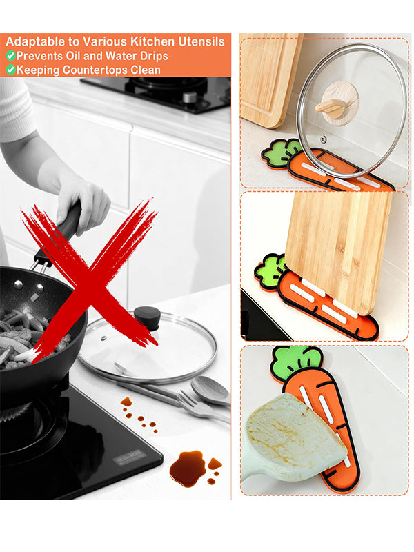 Silicone heat-resistant stove spoon holder