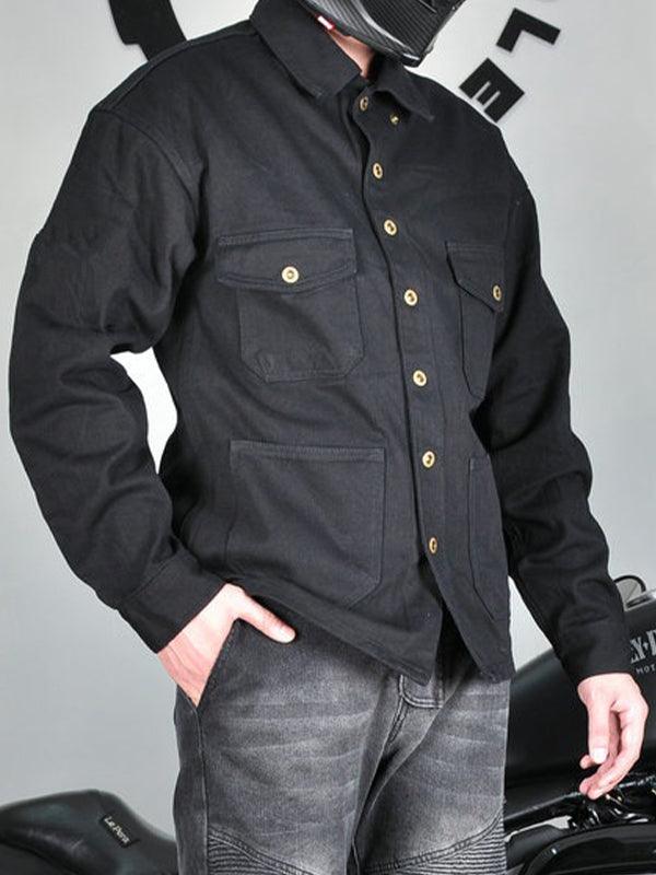 Men's Retro Windproof and Anti-fall Cycling Long Sleeve Shirt