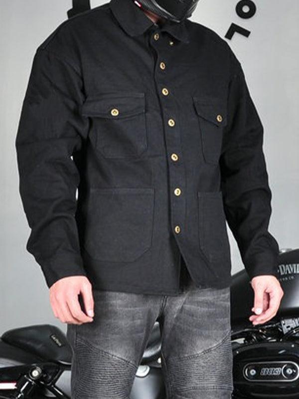Men's Retro Windproof and Anti-fall Cycling Long Sleeve Shirt