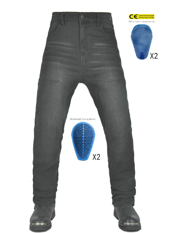 Men's Comfort Armor Denim Riding Pants - Flexible Silicone Protectors