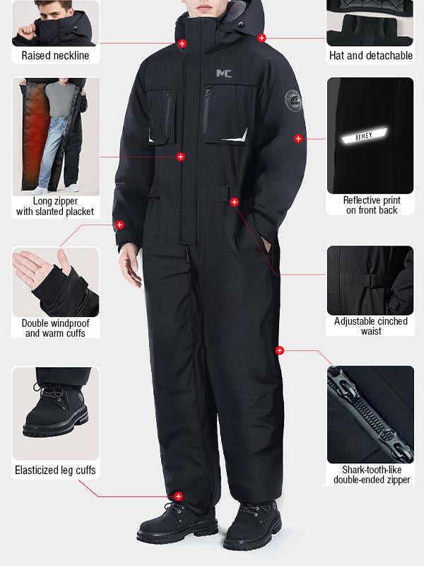 High-Viz Thermal Motorcycle Suit - 10K Waterproof & Full Zip