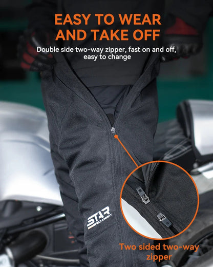 Warm And Quick-Release Motorcycle Pants with CE Certified Knee Guards
