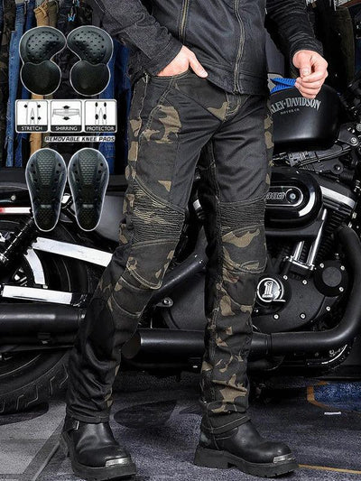 Men's Kevlar CE-2 Motorcycle Pants - Flex Camo & Abrasion Proof