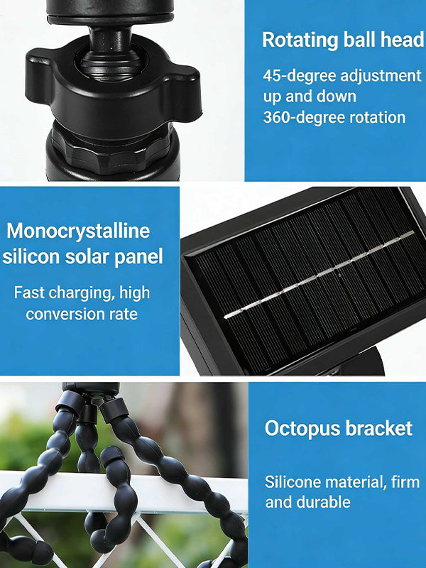 Outdoor Solar Sensor Light with Flexible Octopus Tripod