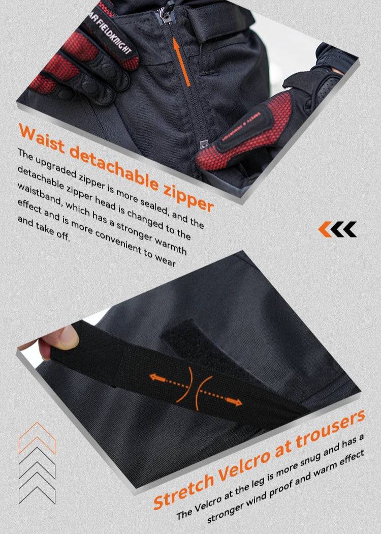 Warm And Quick-Release Motorcycle Pants with CE Certified Knee Guards