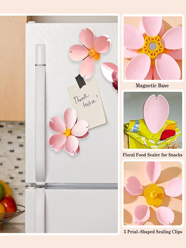 Blossom magnetic sealing clip refrigerator magnet