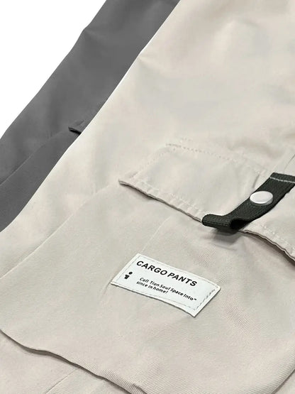 Solid-Color Multi-Pocket Cargo Shorts